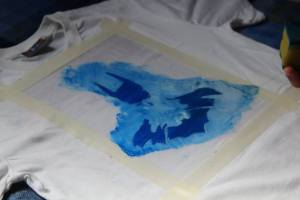 Mark printing his batman design