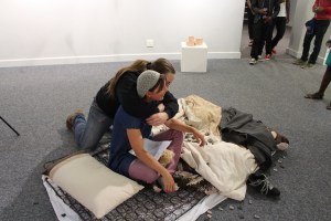 This is a live, interactive performance art piece. There are 169 personal memories about beds and mattresses that I recorded as a catalogue. I made corresponding tags from clay and recorded the 169 numbers from the catalogue on them. The audience was allowed to chose a memory tag and I would read the corresponding memory in the catalogue to them. Memories included: childhood memories until current. 