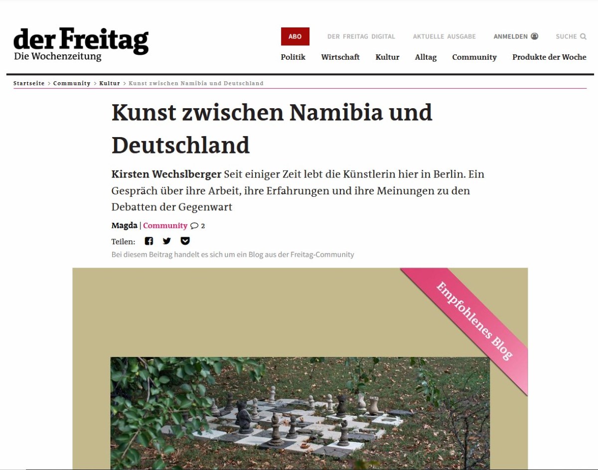 Online Article: Kunst zwischen Namibia und&nbsp;Deutschland